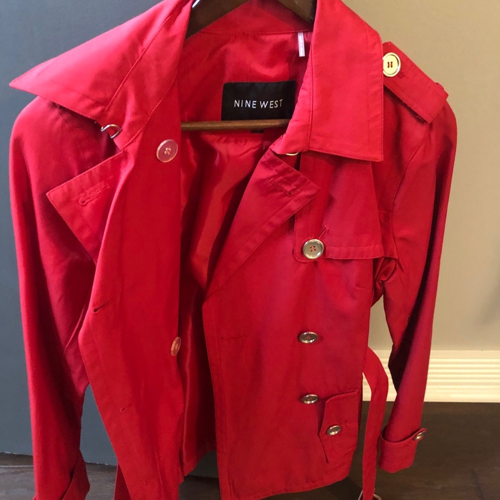 Red Nine West Trench Jacket
